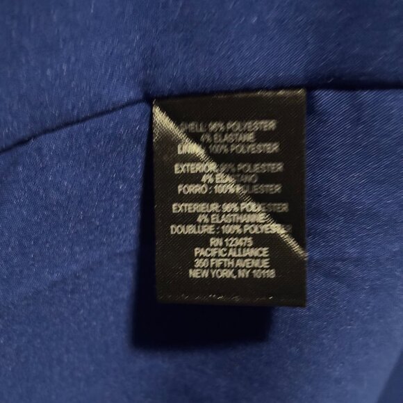 Tahari ASL Women Cobalt Blue Side Tide Crepe Sheath Cap sleeve Dress Size 14 - Picture 9 of 16